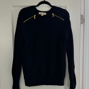 MICHAEL Michael Kors Black Sweater with Gold Zippers